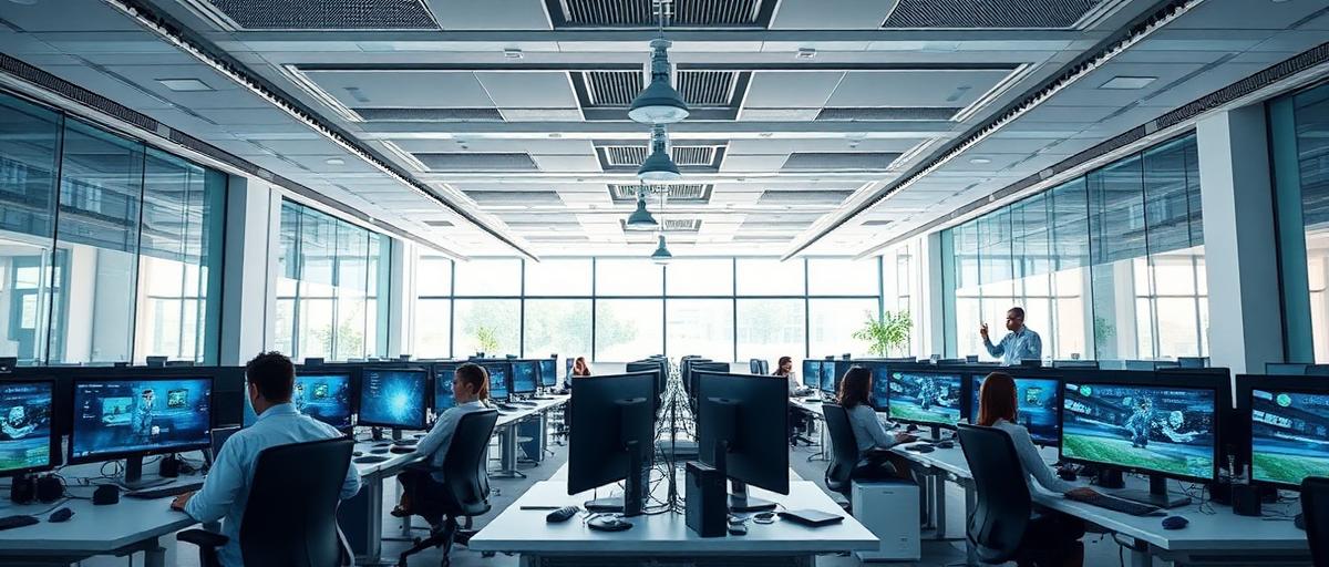 Wide view of Joylix workspace with team and screens showing game interfaces